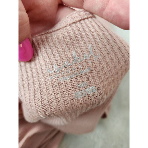 Isabel Maternity Womens Casual Top‎ Pink Short Sleeve Stretch Lace Knit Plus XXL - Picture 5 of 6